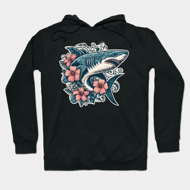 Fierce Island Vibes Shark Hoodie by Organicgal Graphics